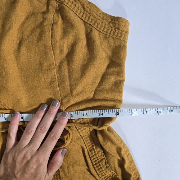 Old Navy linen romper mustard sz M - Picture 6 of 10